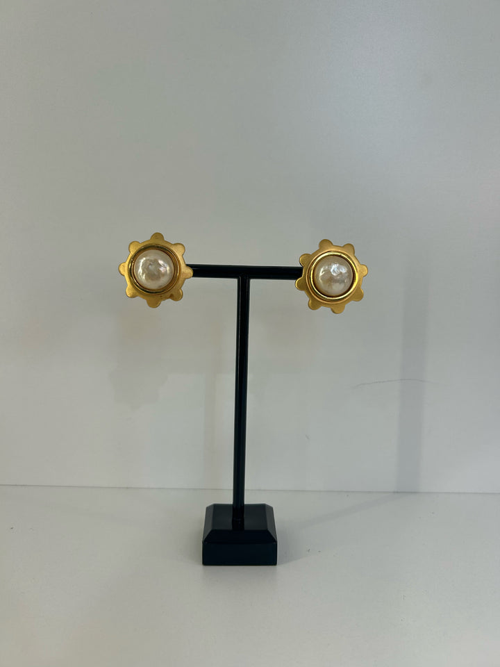 Karl Lagerfeld Clip On Sprocket Earrings
