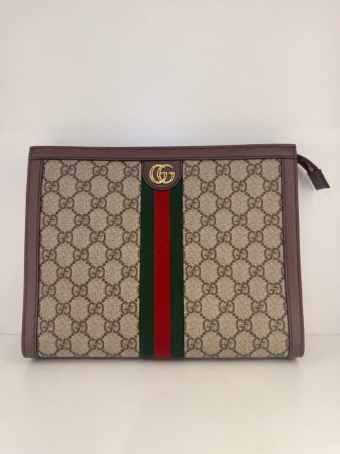 Gucci Unisex Canvas Ophidia GG Supreme Canvas Cosmetic Case