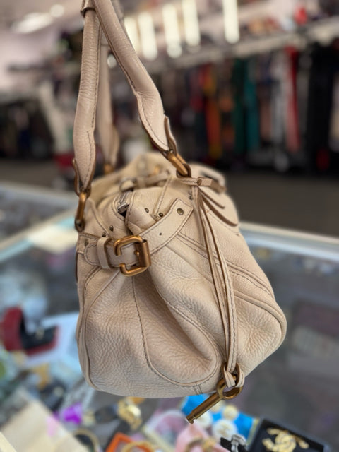 Chloe Leather Off White Paddington Designer Bag