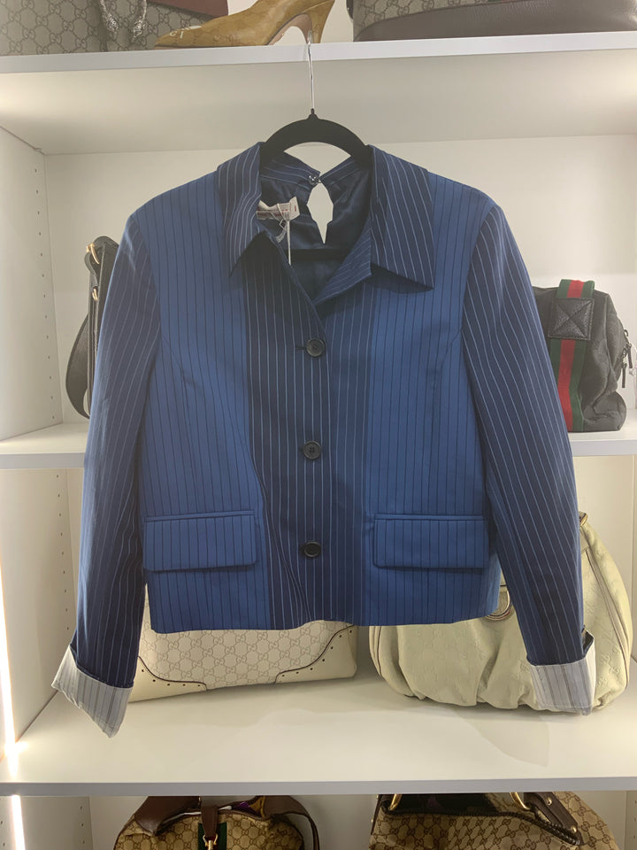 Marni LS Blue Pinstripe Blazer