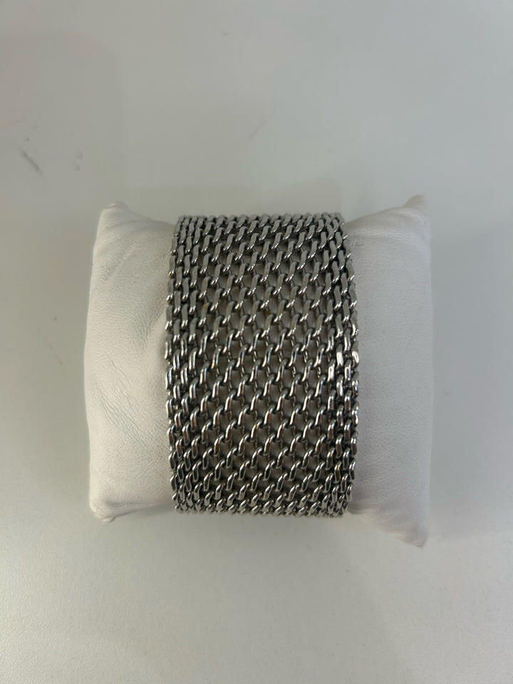 Vintage Givenchy 1.5" Mesh 2 Tone Bracelet