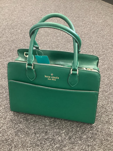 Kate Spade Green Leather Satchel Cross Body Purse Bag