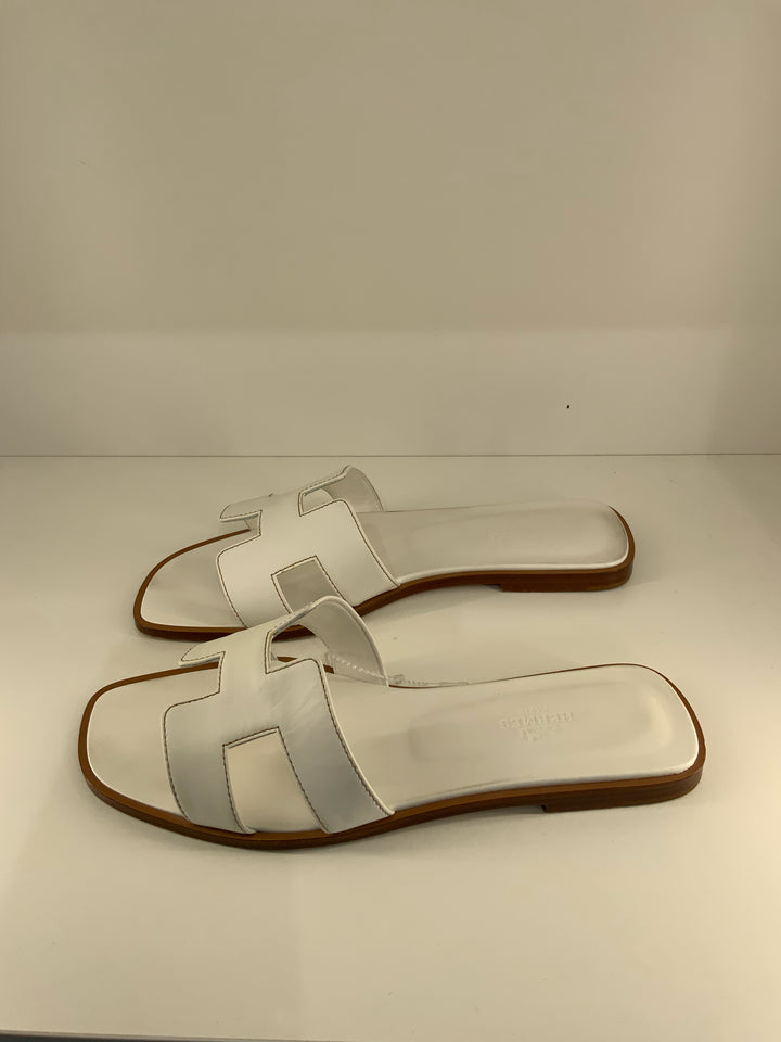 Hermes' Oran" H Slide Shoes Sz 38.5