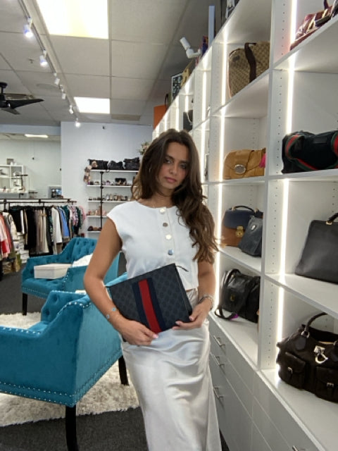 Gucci Ophedia Supreme Toiletry Bag Coated Canvas