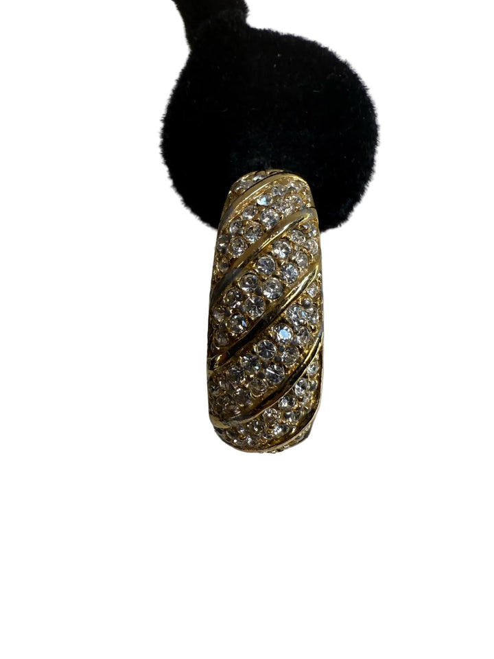 Napier Gold Post w Rhinestone  Earrings