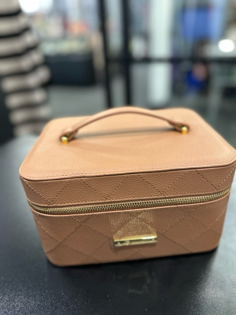 Joy Mangano Tan Cosmetic Case