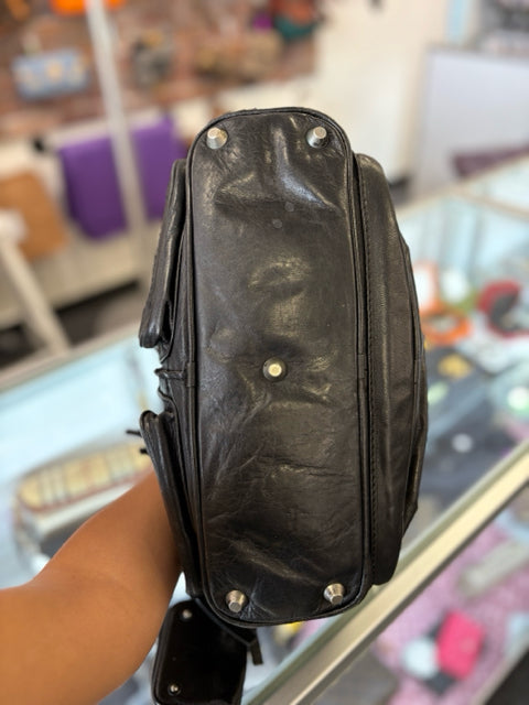 Chloe Black Leather Multi Silver ShoulderSsatchel Bag