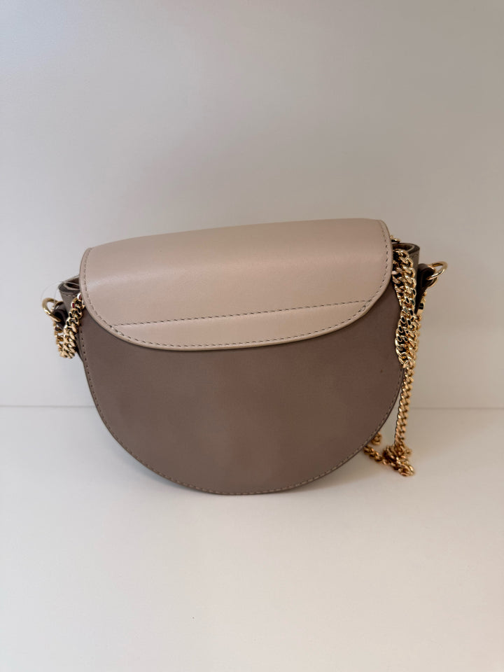 See By Chloe Leather Taupe & Tan Cross Body Bag