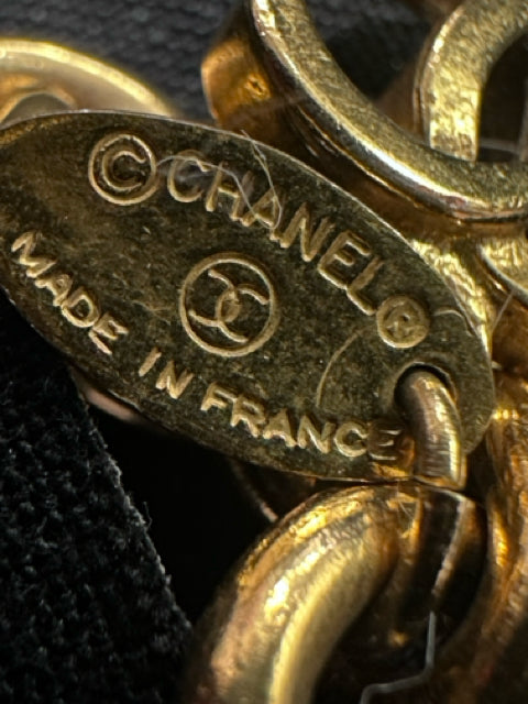 Vintage Chanel Blue & Gold Baroque bracelet 4-blue Gripoix glass cabochons IN BOX Bracelet