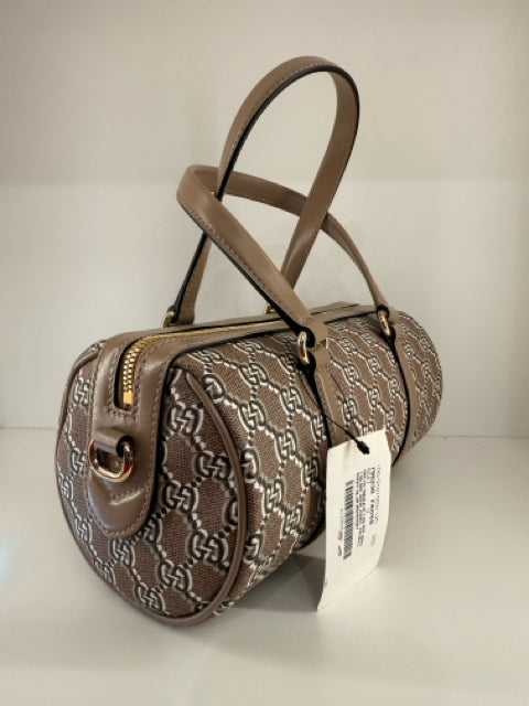 NWT Gucci GG Shadow Boston Canvas & Leather Crossbody Strap