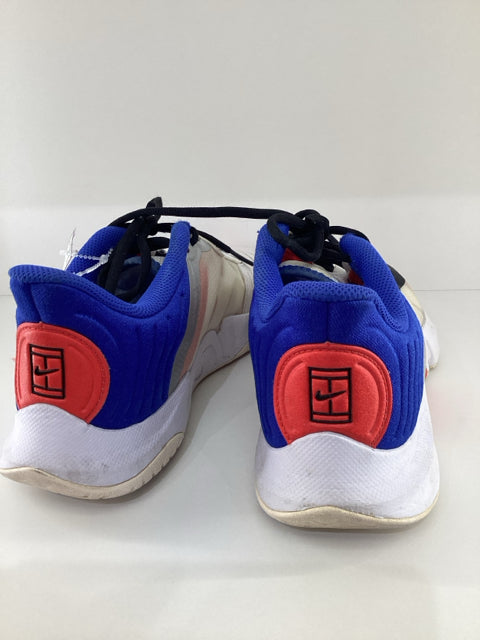 Pre Owned Nike Sz 8.5 Zoom Court White/Blue/Red Sneakers