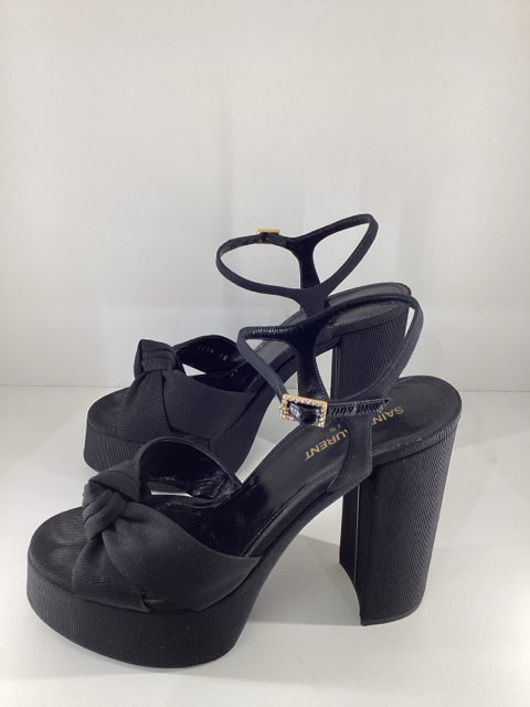 Pre Owned Yves Saint Laurent Sz 39 Grosgrain Bianca Platform Sandal Designer Shoes
