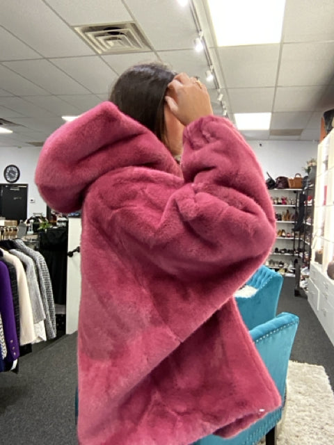 Chic Pink Faux Fur Jacket Coat