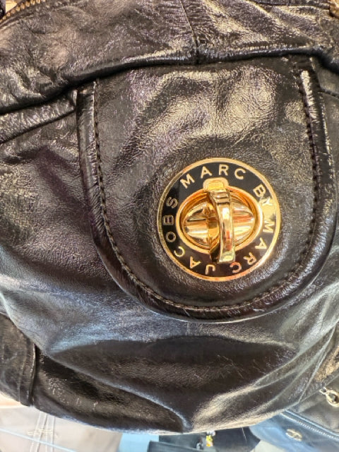 Marc Jacobs Top handle Black Patent Leather with gold hardware Satchel Bag