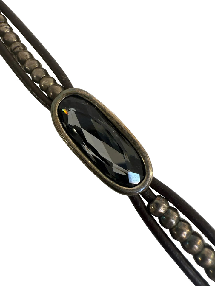Uno De 50 925 Beads & Leather Bracelet