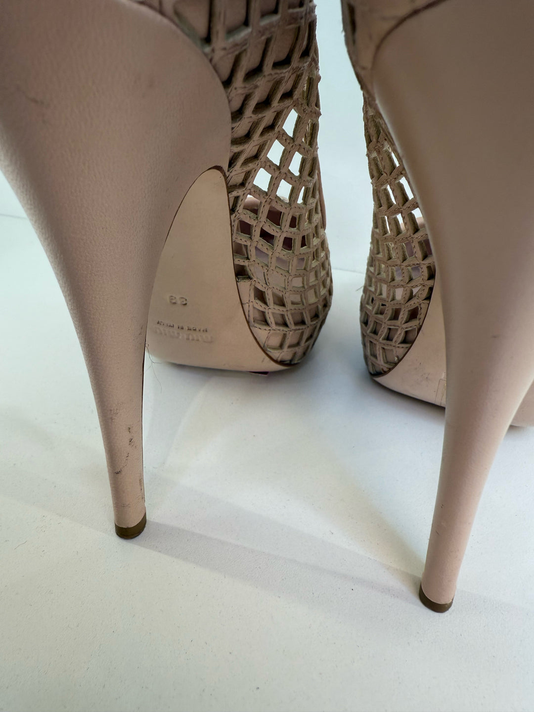 39 Miu Miu Netting Platform Shoes Sz 39