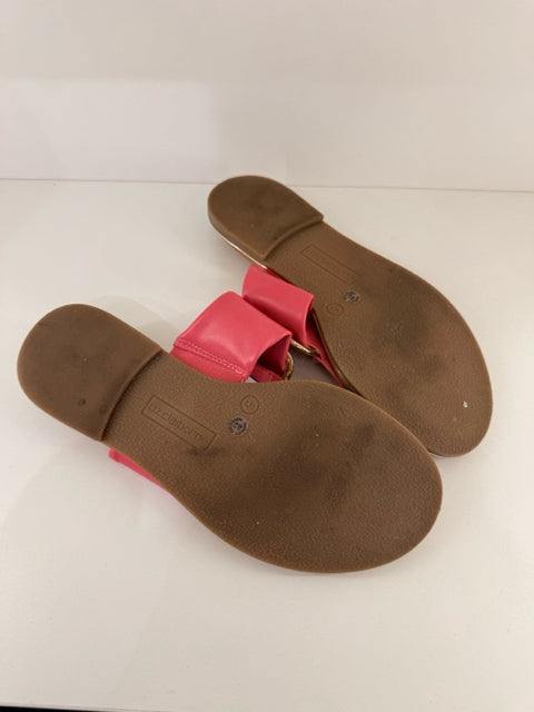 Pre Owned Liz Claiborne Sz 5 Pink Leather Sandals Thongs Shoes