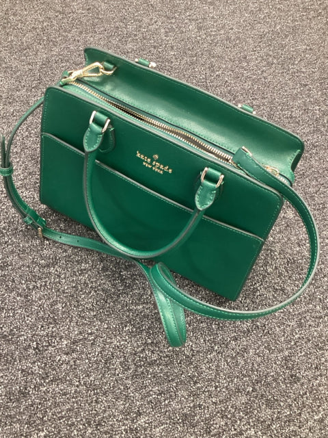 Kate Spade Green Leather Satchel Cross Body Purse Bag