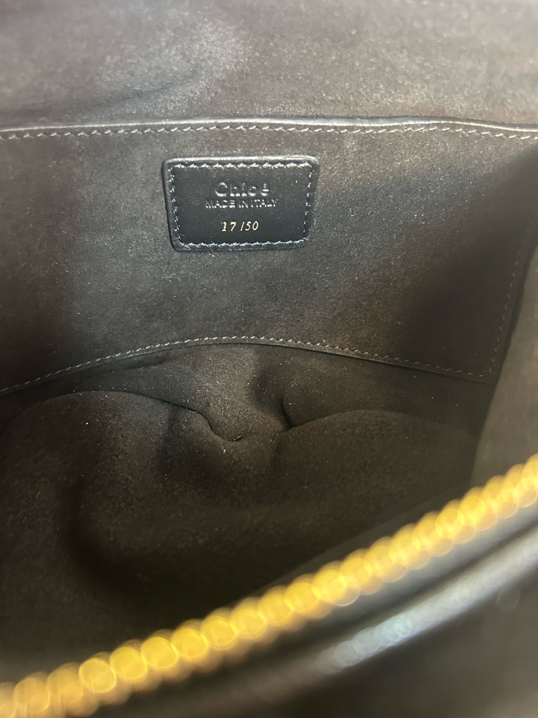 Chloe Chain Black Horse Shoulder Bag in Curly Shearling