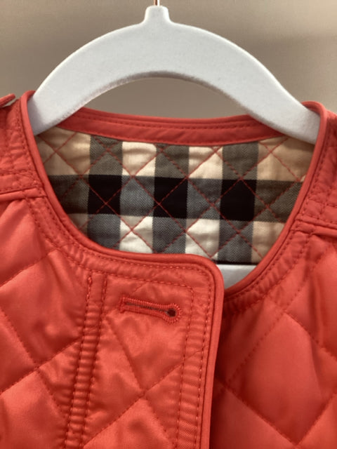 NWT Burberry Sz 5 Red Quilted Coat Jacket Designer