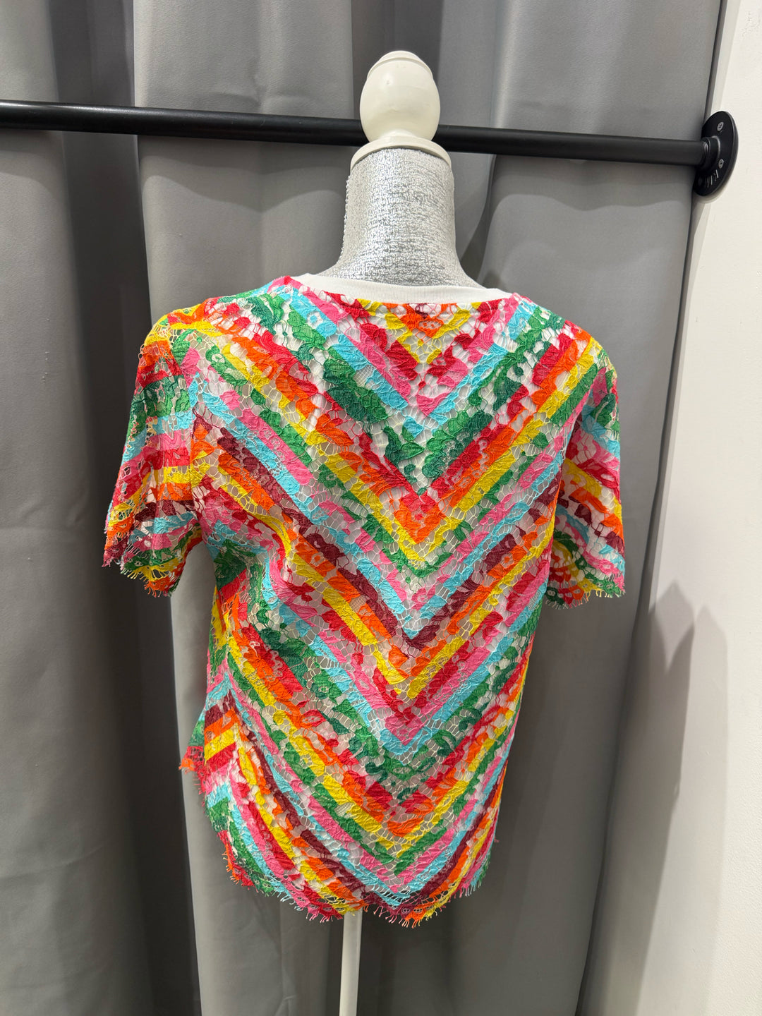 Valentino Garavani S/S Lace Chevron Top Size L