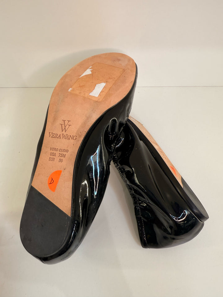Vera Wang Sz 7 Patent Leather Ballet Flats Shoes