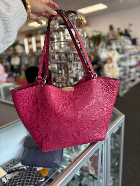 Burberry Embossed Tote w  Pouch (AS IS) Hand Bag
