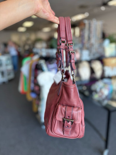 Prada Shoulder Leather Vintage Plum Handbag