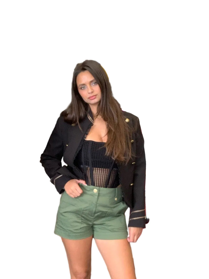 Olivaceous Cropped Bustier Sz M