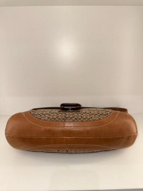 Vintage Coach Canvas Soho Flap Shoulder Bag C Monogram