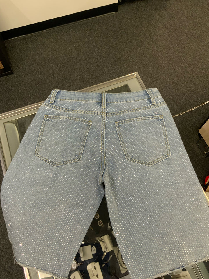 Denim Bling Jorts Shorts