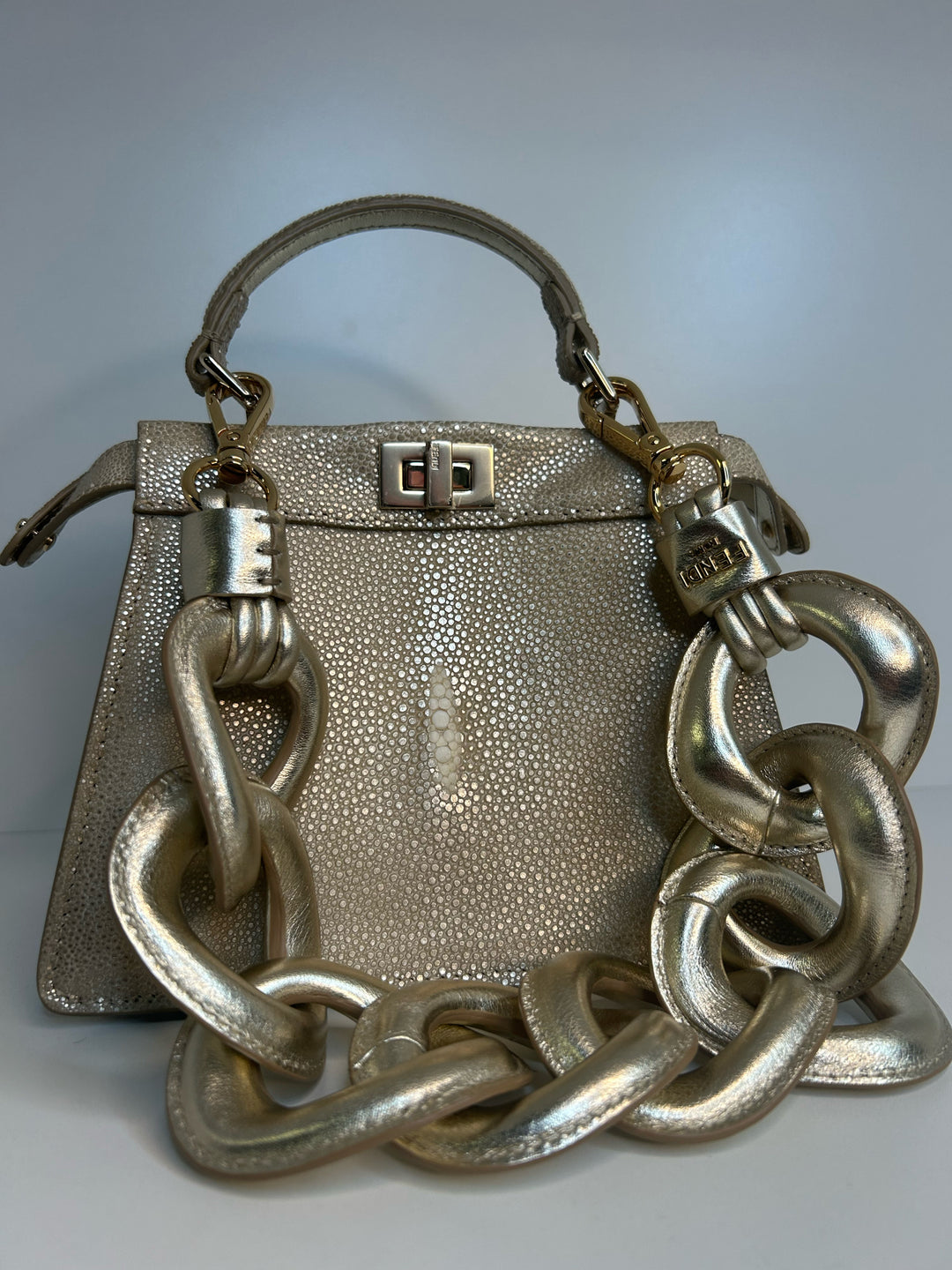 Fendi Petite 2025 Peekaboo Stingray Designer Bag