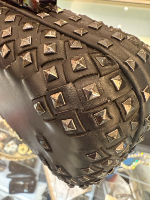 BCBG  Max Azria W/BAG  hard case w/  silver studs Purse Bag