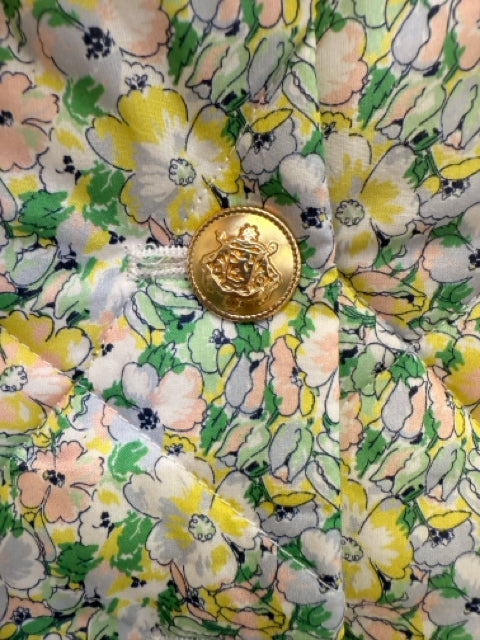J Crew Sz 2 Green Floral Print Piece Set