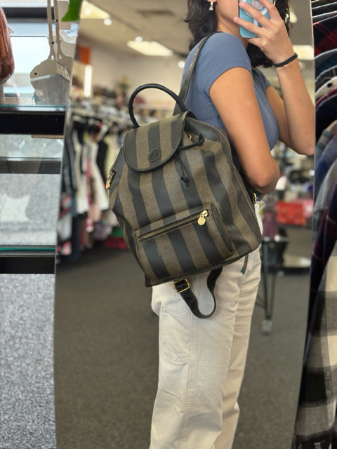 Fendi Vintage Penguin Stripe Backpack Bag