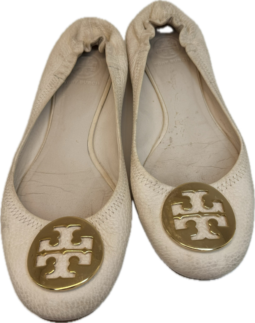 Tory Burch Cream Leather Flats Sz 8