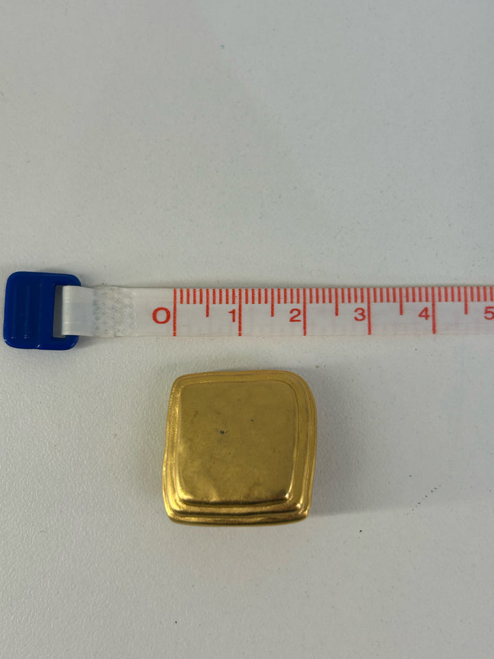 Vintage Karl Lagerfeld Clip On Matte Gold Sqaure Earrings