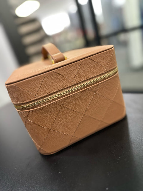 Joy Mangano Tan Cosmetic Case