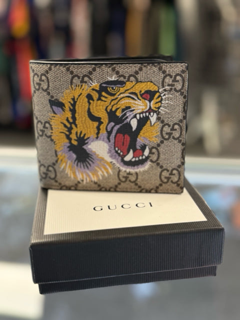NWT Unisex Gucci w/ Box Monogram w/Tiger Icon Wallet
