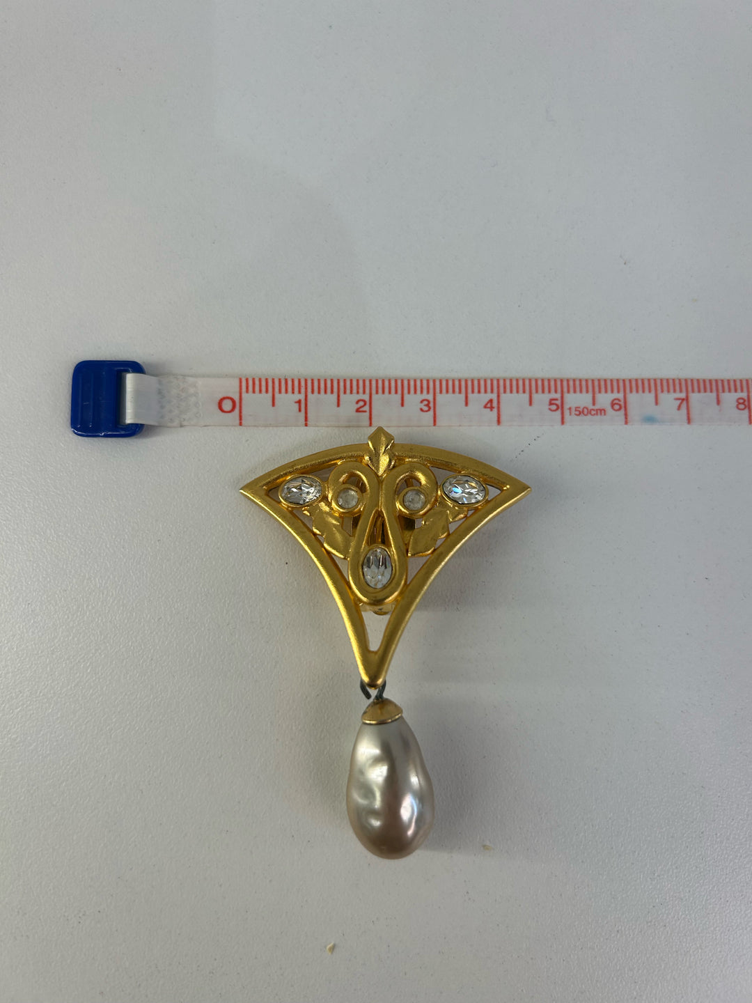 Vintage Karl Lagerfeld Inverted Triangle W/ Rhinestone Earrings