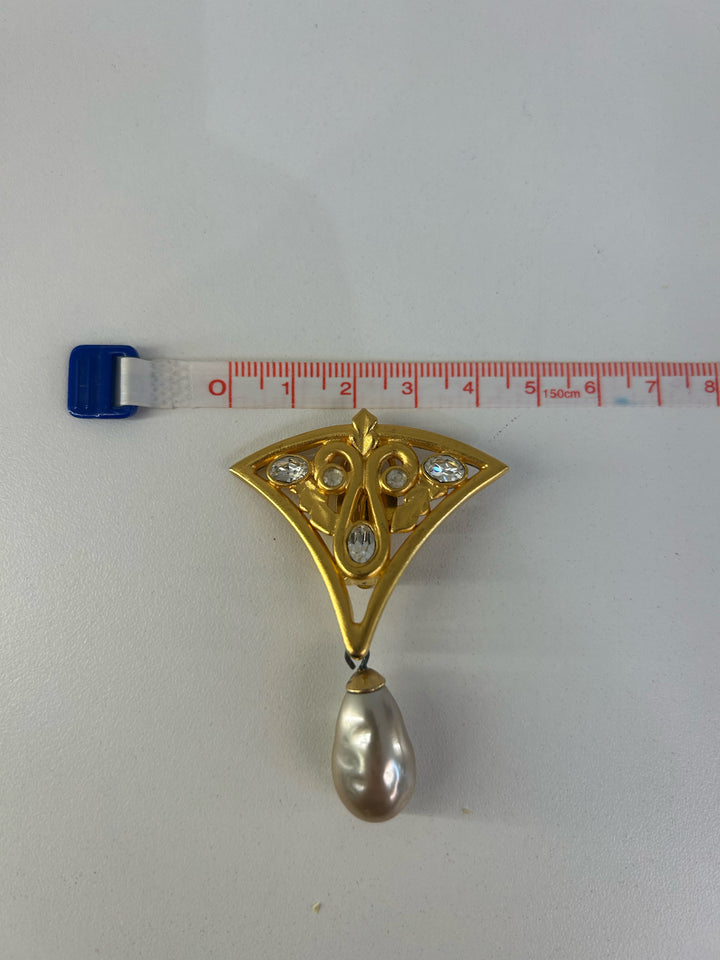 Vintage Karl Lagerfeld Inverted Triangle W/ Rhinestone Earrings