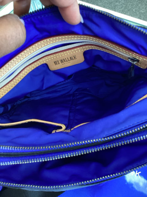 Pre Owned Mz. Wallace Nylon Black w/ Blue Accents Cross Body Bag w/ Dustbag.