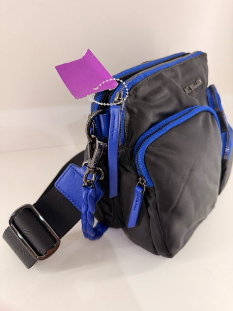 Pre Owned Mz. Wallace Nylon Black w/ Blue Accents Cross Body Bag w/ Dustbag.