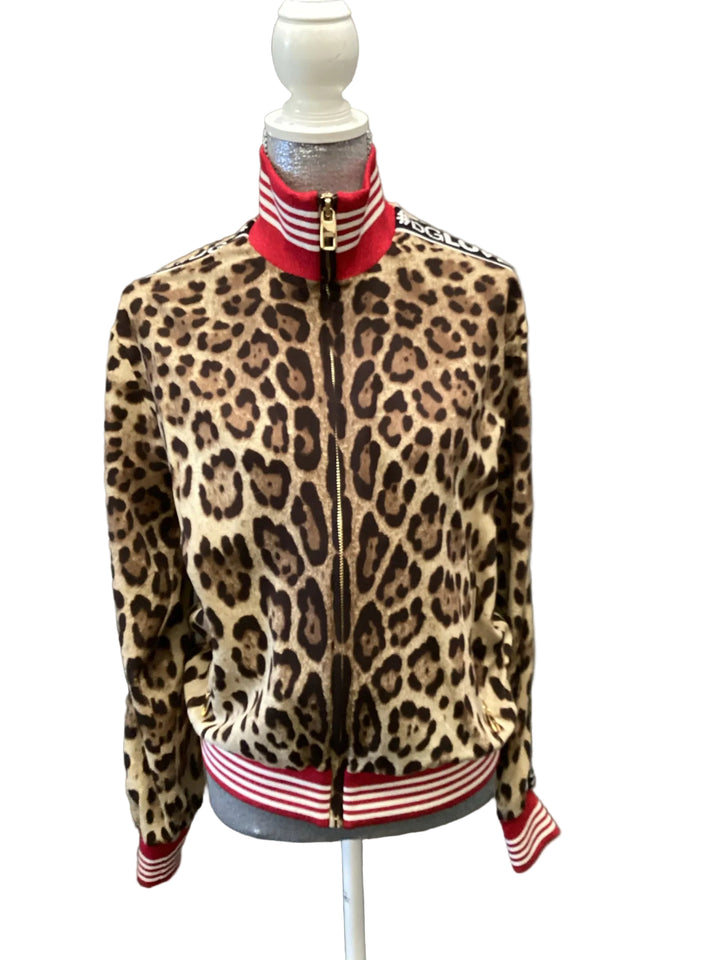 Dolce & Gabana Graphic Stripe Bomber Jacket Sz 40