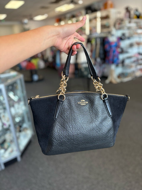 Coach Black Leather Satchel Hand Bags