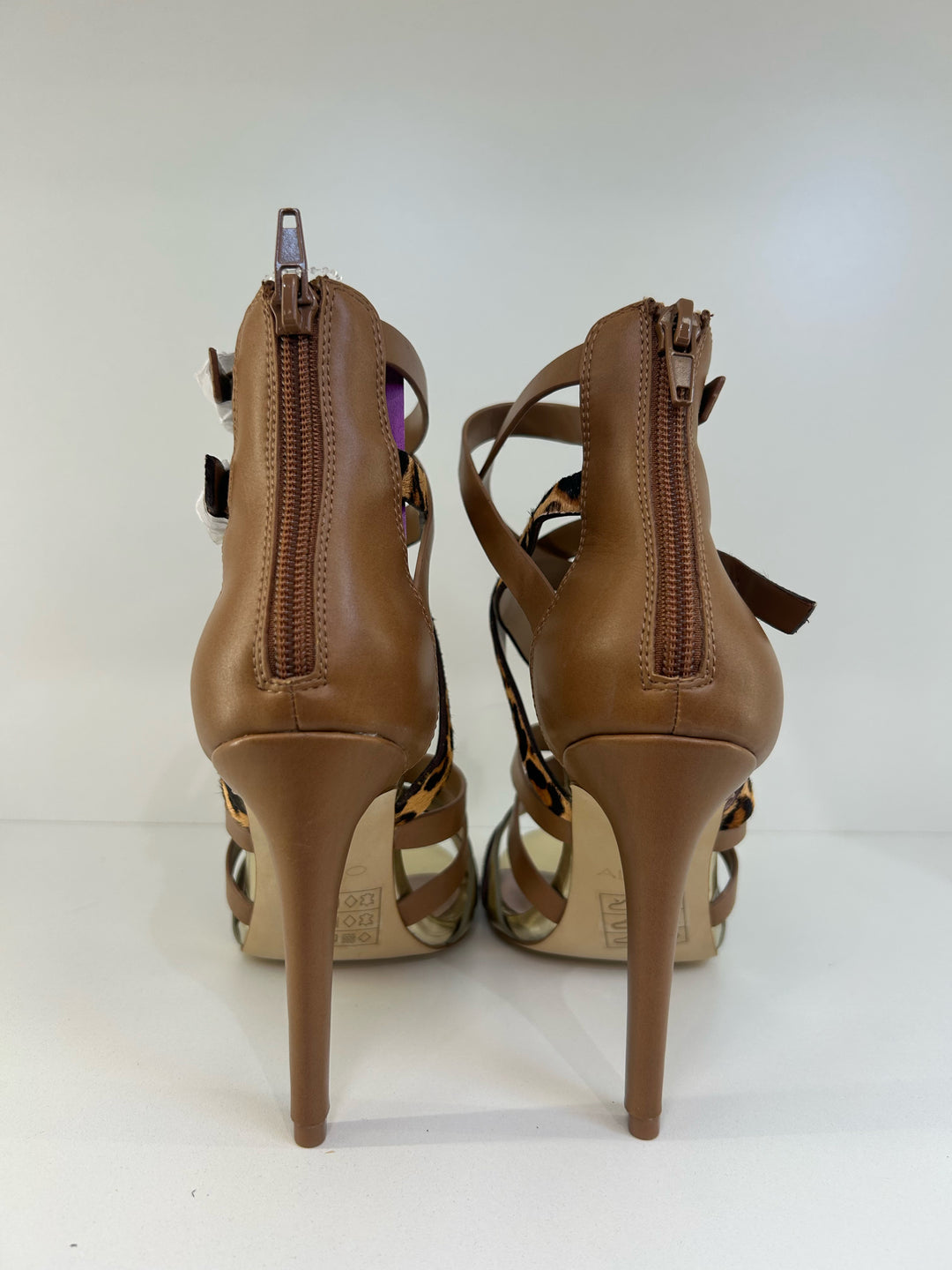 Aldo Strappy Leopard High Heel Sandals Sz 6