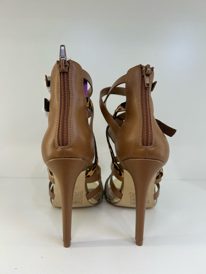 Aldo Strappy Leopard High Heel Sandals Sz 6