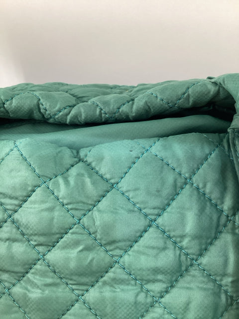 Pre Owned Mz Wallace Nylon Green/Blue X LARGE 2 Strap Quilted Tote Bag