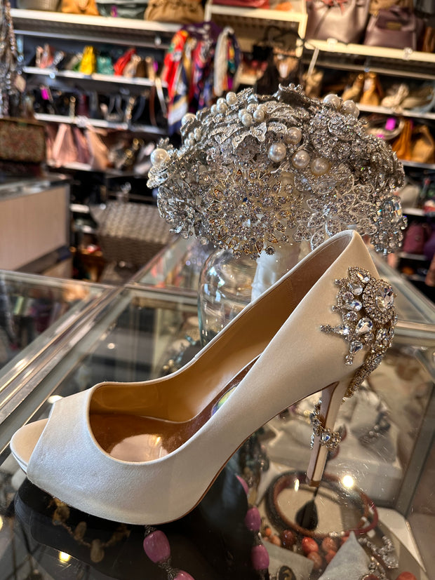 Bridal Shoe Peep Toe Pump sz 9