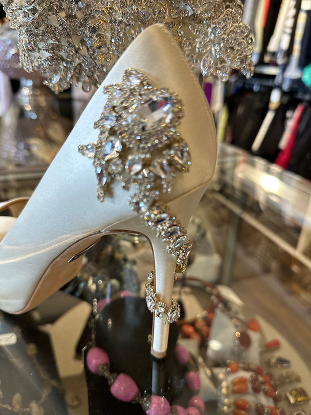 Bridal Shoe Peep Toe Pump sz 9